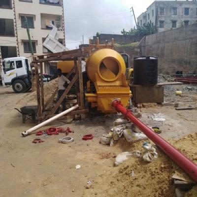 Concrete Mixer With Pump Working